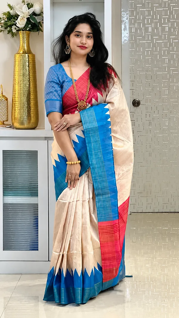 Blue_Tussar_Silk_Digital_Print_Saree_For_Women