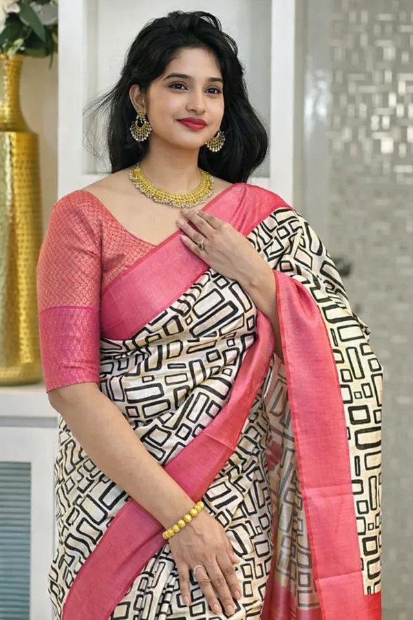 Pink_Tussar_Silk_Digital_Print_Saree_For_Women