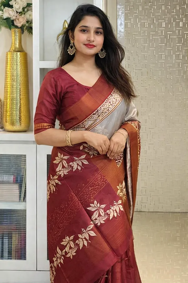 Multicolor_Tussar_Silk_Digital_Print_Saree_For_Women