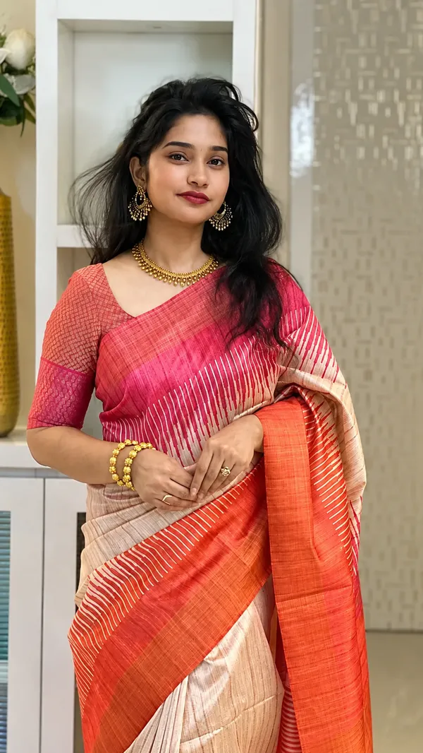 Multicolor_Tussar_Silk_Digital_Print_Saree_For_Women
