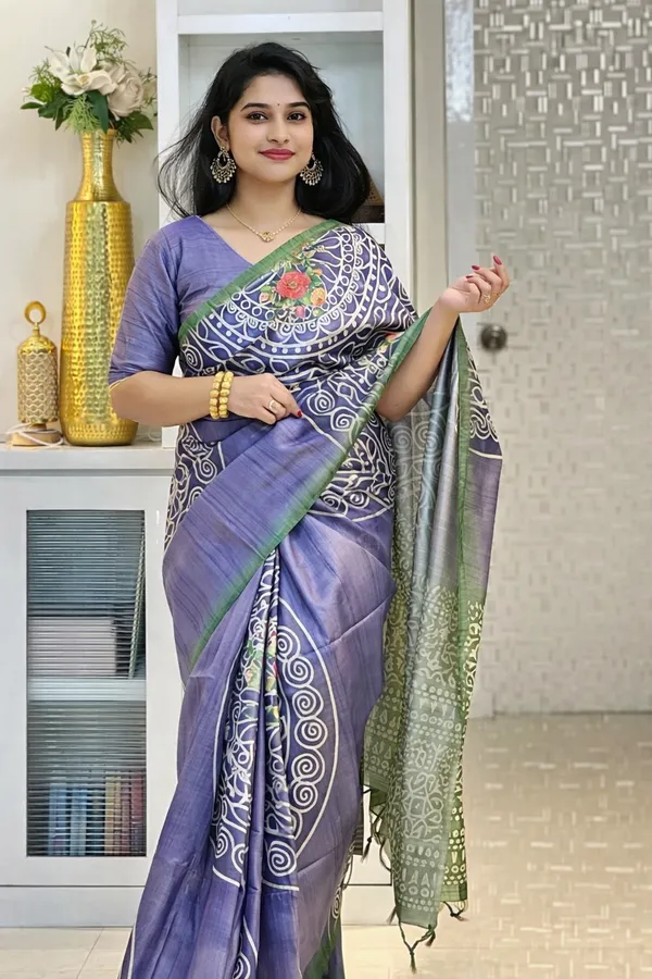 Purple_Tussar_Silk_Digital_Print_Saree_For_Women