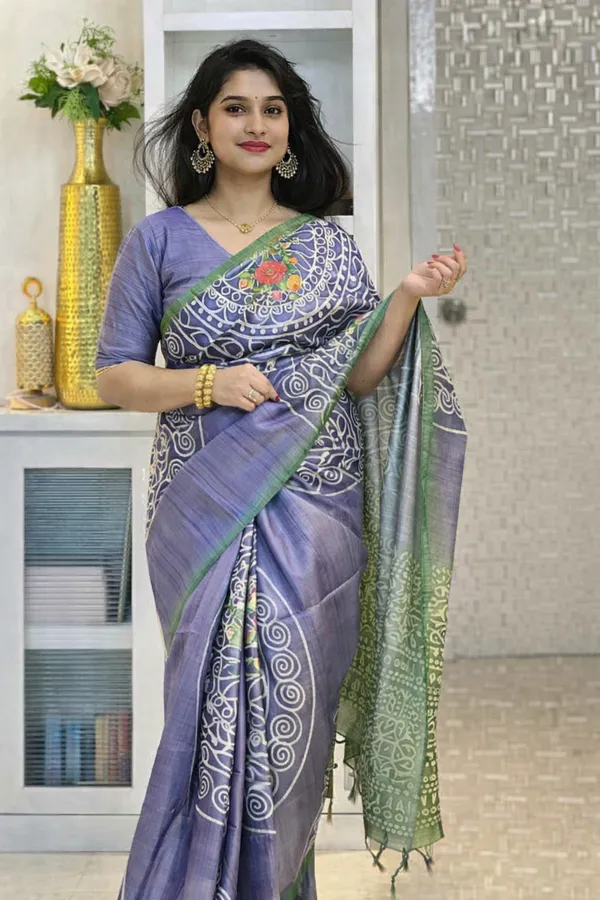 Purple_Tussar_Silk_Digital_Print_Saree_For_Women