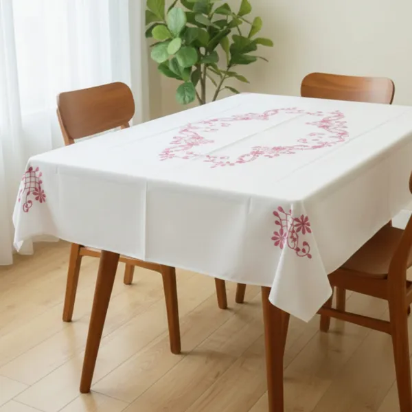 4_Seater_White_Cotton_Embroidered_Diamond_Table_Cloth