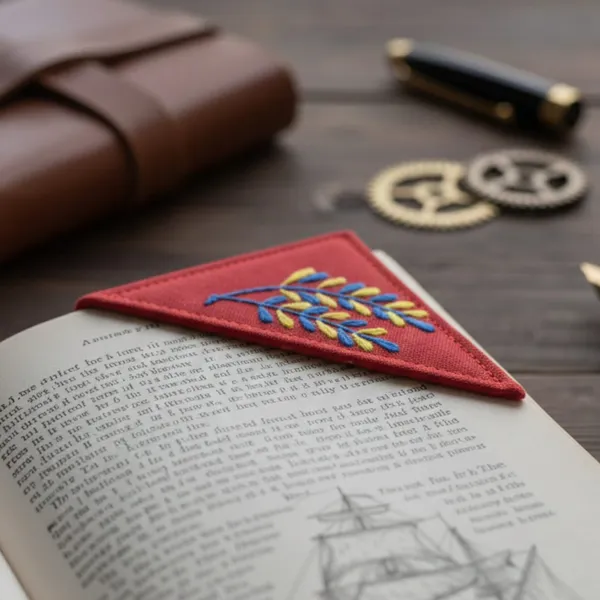 Pack_Of_1_Red_Cotton_Embroidered_Floral_Bookmark_Bookmark
