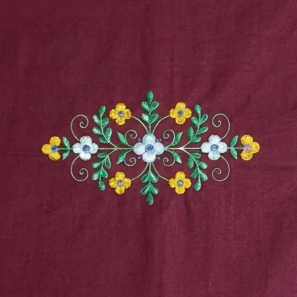 4_Seater_Maroon_Cotton_Embroidered_Avadh_Heritage_Table_Cloth