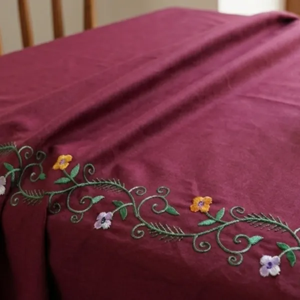 4_Seater_Maroon_Cotton_Embroidered_Avadh_Heritage_Table_Cloth