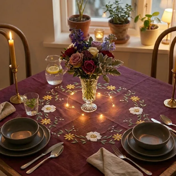 2_Seater_Maroon_Cotton_Embroidered_Majesty_Table_Cloth