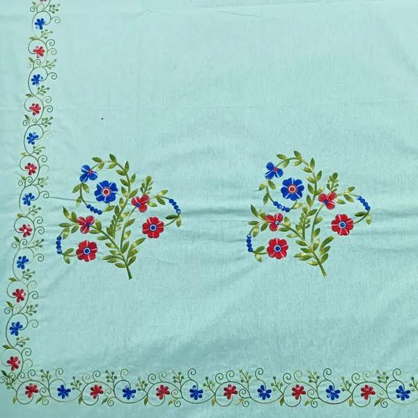 Pack_Of_1_Sea_Green_Cotton_Embroidered_Sobuj_Bedsheet_Double_Bed