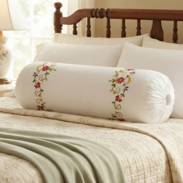 Pack_Of_1_White_Cotton_Embroidered_Pink_Scarlet_Bolster_Cover