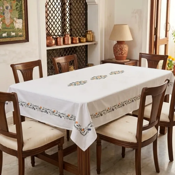 6_Seater_White_Cotton_Embroidered_Anokhi_Table_Cloth