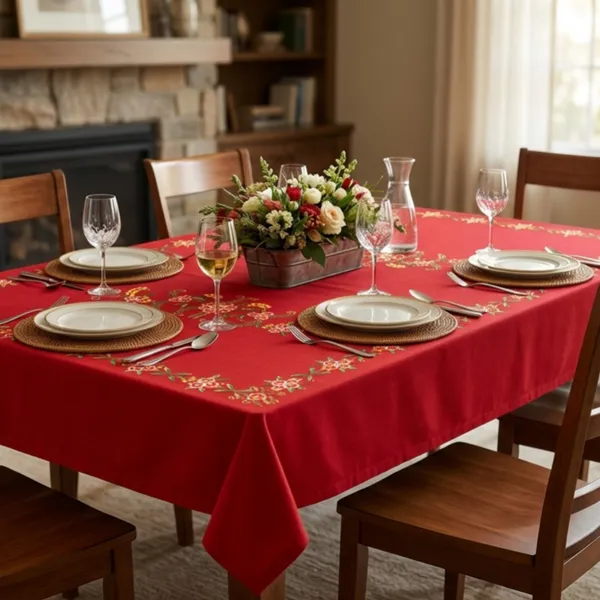 4_Seater_Red_Cotton_Embroidered_Gharana_Table_Cloth
