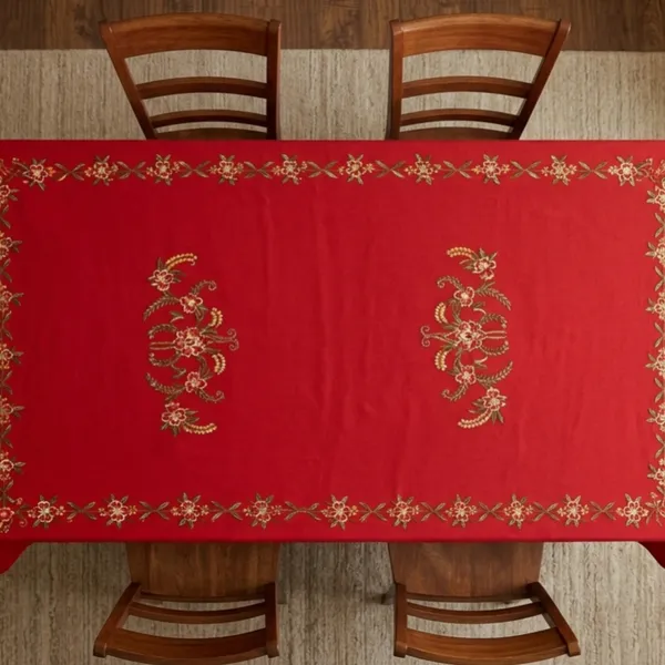 4_Seater_Red_Cotton_Embroidered_Gharana_Table_Cloth