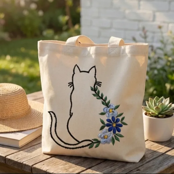 Cute_Kitty_Embroidered_Casual_Tote_Bag