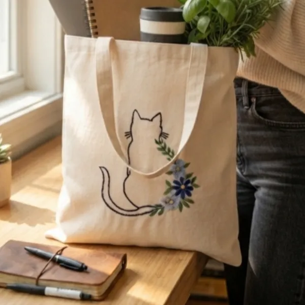 Cute_Kitty_Embroidered_Casual_Tote_Bag