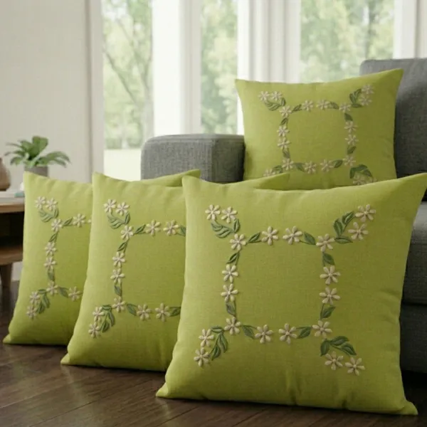 Pack_Of_4_Green_Cotton_Embroidered_Sajawat_Cushion_Cover