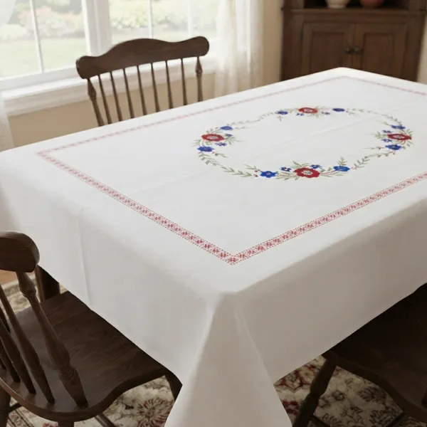 4_Seater_White_Cotton_Embroidered_Gehna_Table_Cloth
