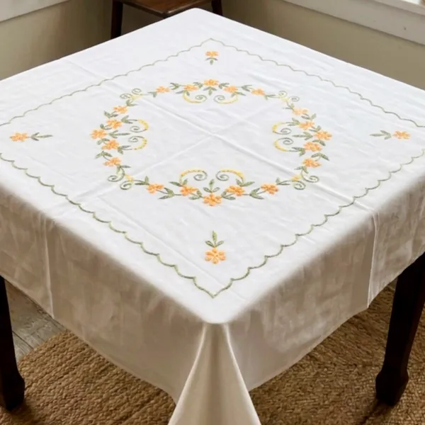2_Seater_Square_White_Cotton_Embroidered__Rangoli_Table_Cloth