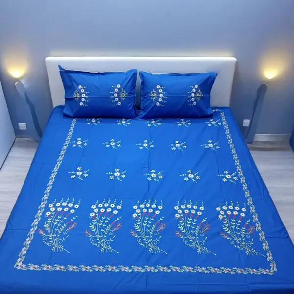 Pack_Of_1_Blue_Cotton_Embroidered_Neela_Guldasta_Bedsheet_Double_Bed