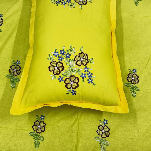Pack_Of_1_Yellow_Cotton_Embroidered_Meetha_Zard_Bedsheet_Double_Bed