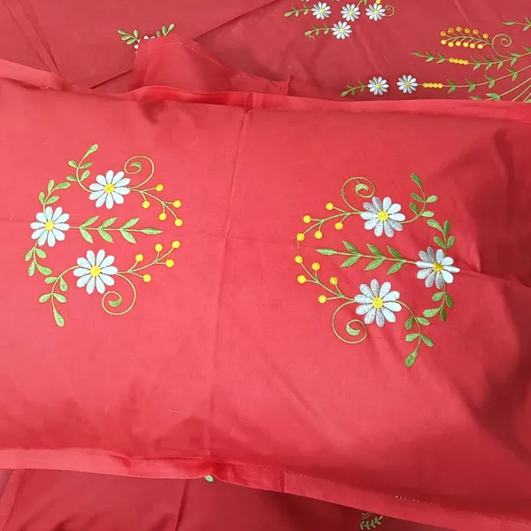 Pack_Of_1_Red_Cotton_Embroidered_Laal_Guldasta_Bedsheet_Double_Bed