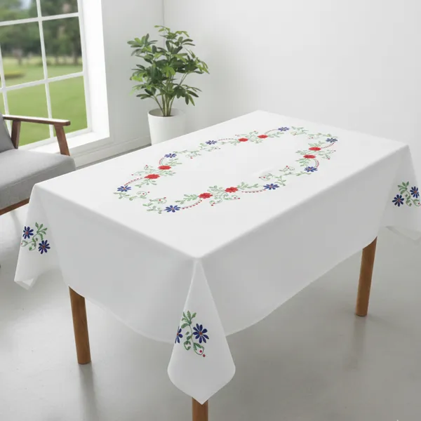 4_Seater_White_Cotton_Embroidered__Scarlet_Table_Cloth
