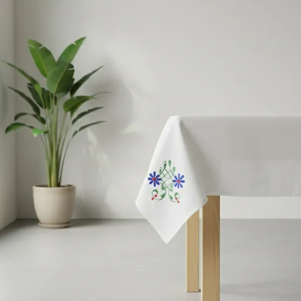 4_Seater_White_Cotton_Embroidered__Scarlet_Table_Cloth