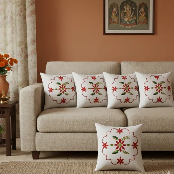 Pack_Of_4_White_Cotton_Embroidered_Sitara_Cushion_Cover