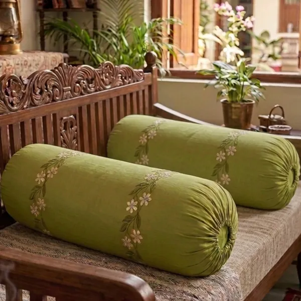 Pack_Of_2_Green_Cotton_Embroidered_Sajawat_Bolster_Cover