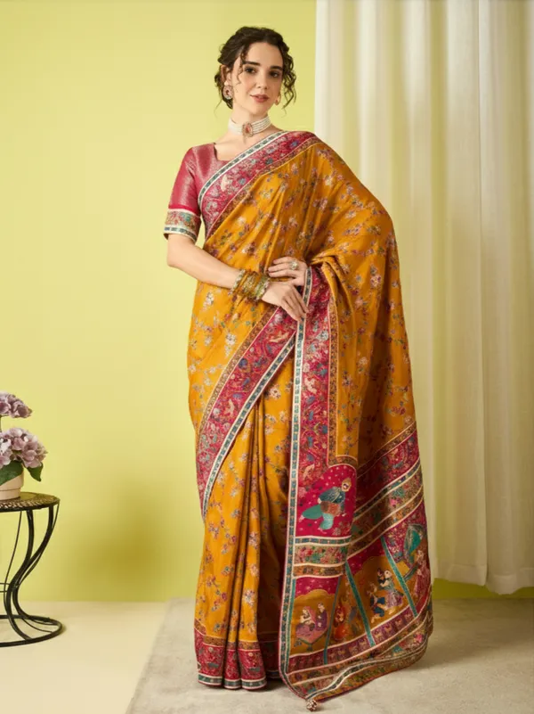 Exquisite_Kalamkari_Print_Dola_Silk_Saree