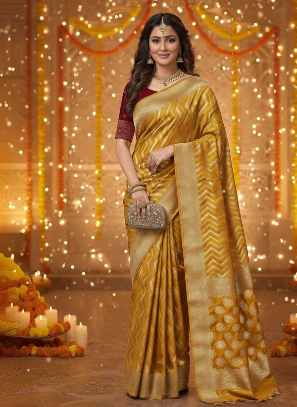 Regal_Chevron_Zari_Woven_Chhawa_Silk_Saree