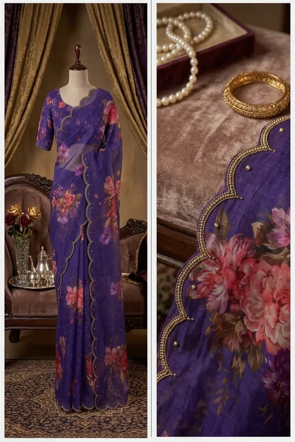 Royal_Purple_Handcrafted_Georgette_Saree