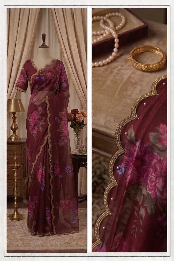 Deep_Wine_Handcrafted_Georgette_Saree