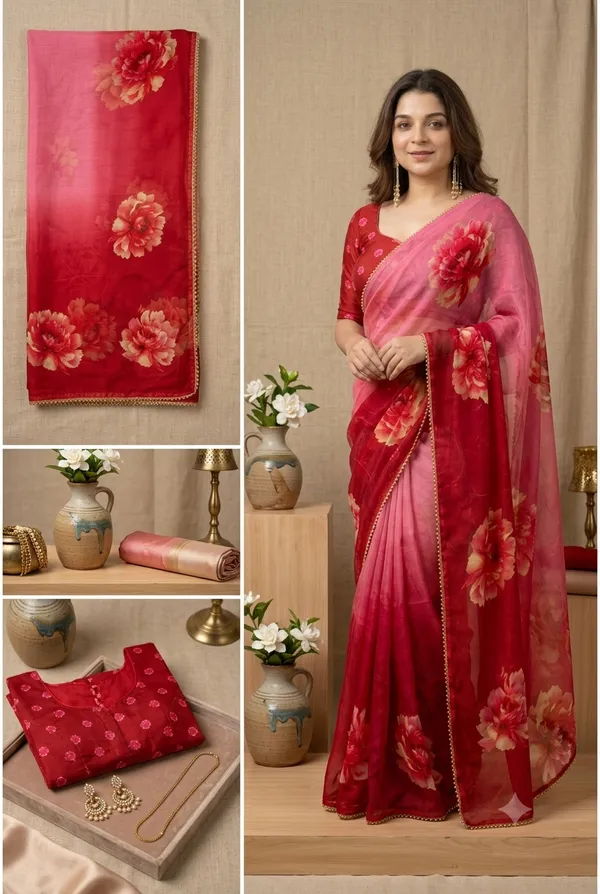 Ruby_Red_&_Blush_Pink_Handcrafted_Georgette_Saree
