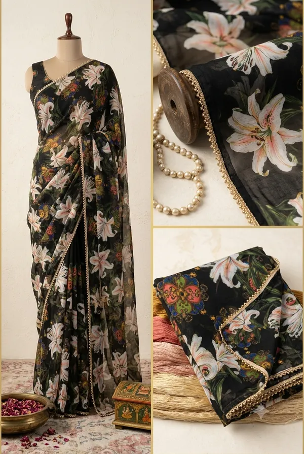 Midnight_Lily_Georgette_Saree