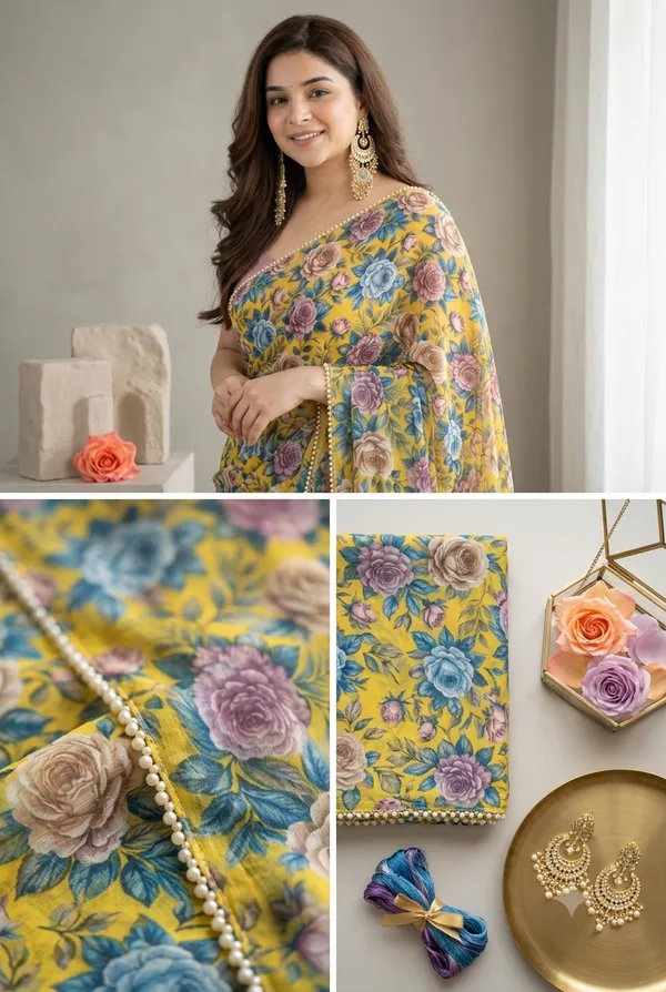Mustard_Rose_Garden_Georgette_Saree