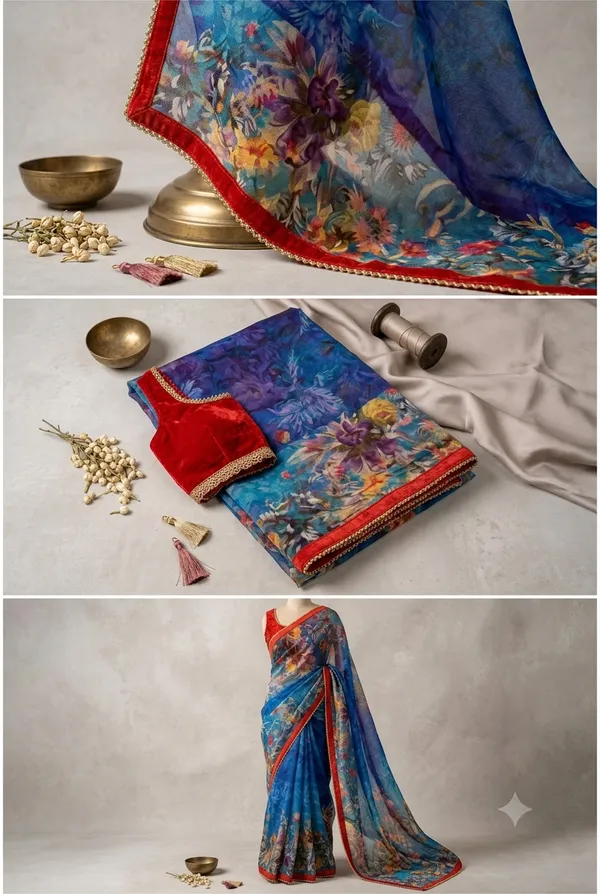Royal_Indigo_Velvet-Border_Georgette_Saree