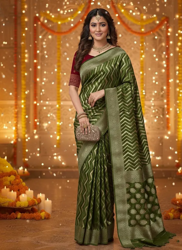 Regal_Chevron_Zari_Woven_Chhawa_Silk_Saree