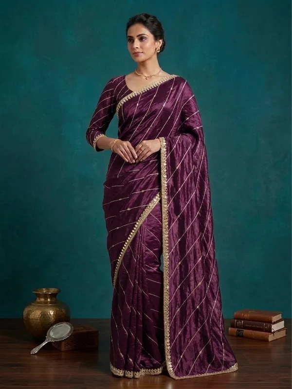 Metallic_Crushed_Silk_Saree