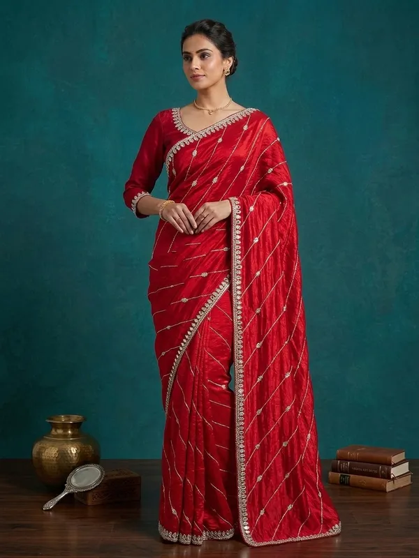 Metallic_Crushed_Silk_Saree