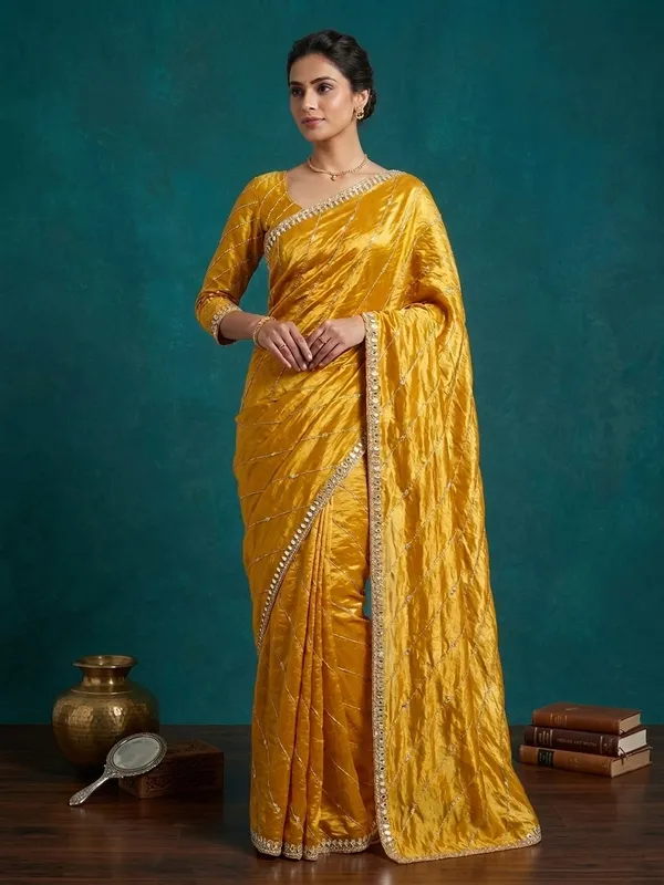 Metallic_Crushed_Silk_Saree