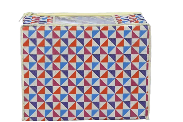 Multipurpose_Foldable_Clothes_&_Saree_Storage_Organizer_With_Front_Window_|_Geometric_Printed_Garment_Storage_Bag_For_Wardrobe_Saree_Cover_Storage_Box_For_Clothes_With_Premium_Quality_Non_Woven_Combo_Offer_Saree_Organizer_For_Wardrobe/Organizers_For_Clothes/Saree_Cover_(Pack_Of_12)