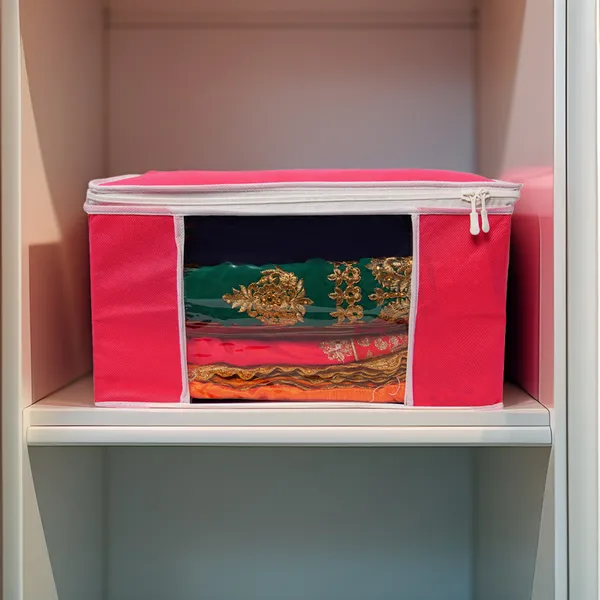 Premium_Clothes_Storage_Bag_With_Clear_Window_&_Zipper_|_Foldable_Wardrobe_Organizer_For_Saree,_Blanket_&_Bedding_(Pack_Of_12)