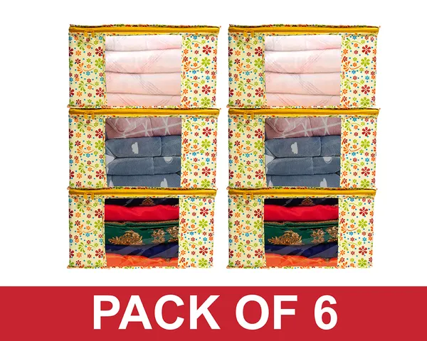 Large_Foldable_Clothes_&_Saree_Storage_Bag_With_Zipper_&_Transparent_Window_|_Multicolor_Floral_Wardrobe_Organizer_For_Blanket,_Quilt_&_Garment_Storage_|_Saree_Cover_Storage_Box_For_Clothes_With_Premium_Quality_Non_Woven_Combo_Offer_Saree_Organizer_For_Wardrobe/Organizers_For_Clothes/Saree_Cover_|_Foldable_Saree_Clothes_Storage_Bag_Wardrobe_(Pack_Of_12)