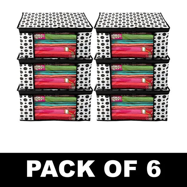Large_Foldable_Clothes_Storage_Organizer_Bag_With_Zipper_&_Front_Window_|_Dustproof_Blanket,_Saree_&_Quilt_Storage_Box_For_Wardrobe_(Pack_Of_6)