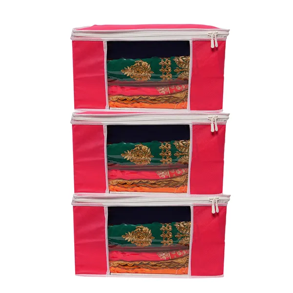 Premium_Clothes_Storage_Bag_With_Clear_Window_&_Zipper_|_Foldable_Wardrobe_Organizer_For_Saree,_Blanket_&_Bedding_(Pack_Of_3)