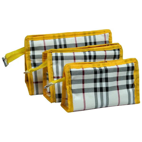 Ladies_Yellow_Check_Pattern_Hand_Wallet_Set_-_3_Different_Size_Zipper_Pouches_|_Portable_Makeup_Cosmetic_Organizer_Wallet_Combo_For_Women