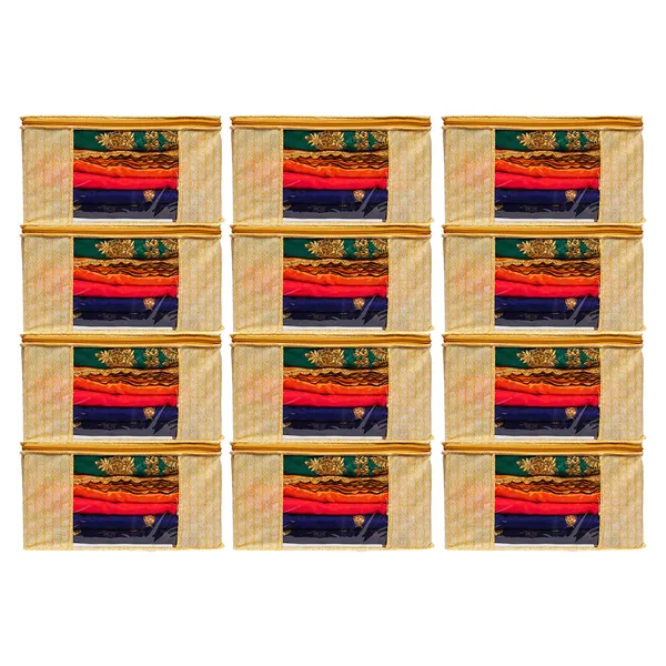 Foldable_Clothes_Storage_Bag_With_Zipper_&_Transparent_Window_|_Large_Capacity_Blanket_Organizer_|_Dustproof_Wardrobe_Storage_Box_For_Clothes,_Sarees_&_Bedding_(Pack_Of_12)