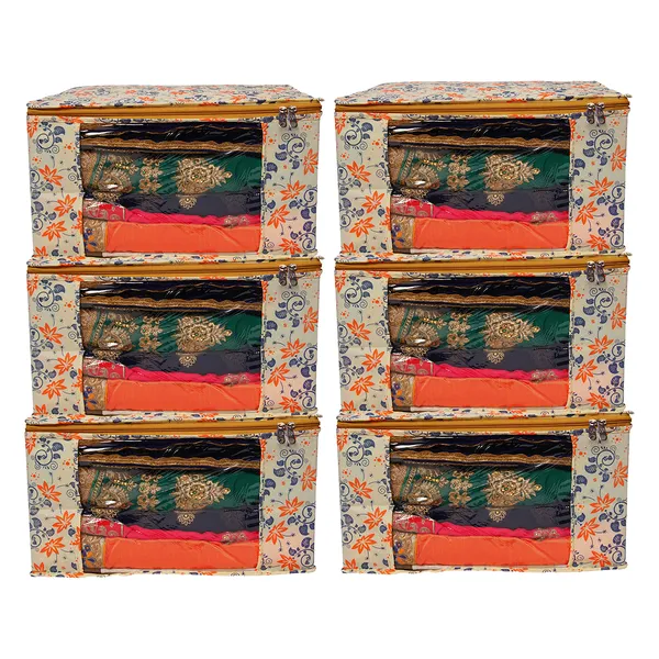 Multipurpose_Foldable_Clothes_Storage_Organizer_With_Front_Window_|_Multicolor_Printed_Saree,_Blanket_&_Garment_Storage_Bag_For_Wardrobe_|_Saree_Cover_Storage_Box_For_Clothes_With_Premium_Quality_Non_Woven_Combo_Offer_Saree_Organizer_For_Wardrobe/Organizers_For_Clothes/Saree_Cover_|_Saree_Bags_Saree_Covers_For_Storage,_Wardrobe_Organiser_|_Foldable_Saree_Clothes_Storage_Bag_Wardrobe_(Pack_Of_6)