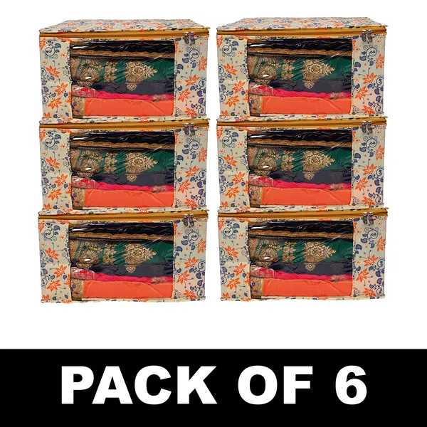 Multipurpose_Foldable_Clothes_Storage_Organizer_With_Front_Window_|_Multicolor_Printed_Saree,_Blanket_&_Garment_Storage_Bag_For_Wardrobe_|_Saree_Cover_Storage_Box_For_Clothes_With_Premium_Quality_Non_Woven_Combo_Offer_Saree_Organizer_For_Wardrobe/Organizers_For_Clothes/Saree_Cover_|_Saree_Bags_Saree_Covers_For_Storage,_Wardrobe_Organiser_|_Foldable_Saree_Clothes_Storage_Bag_Wardrobe_(Pack_Of_6)
