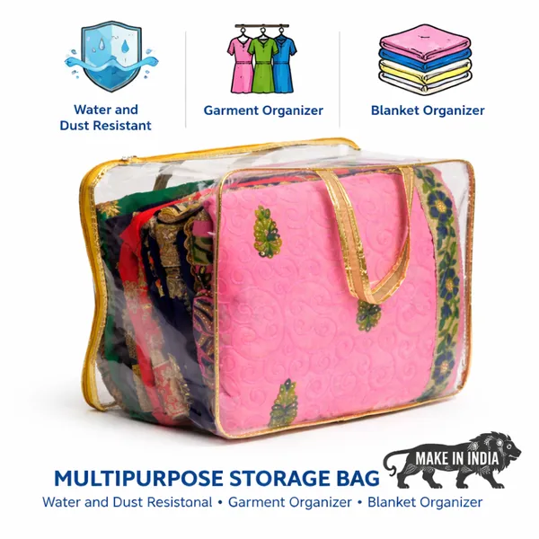 Multipurpose_Multi_Saree_Storage_&_Blanket_Packing_Bag_With_Zipper_|_Heavy_Duty_Multi_Saree_Storage_Bag_With_Zipper_|_Blanket,_Quilt_&_Clothes_Organizer_For_Travel_(Golden_Handle)